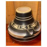 Navaho Black and Beige Pottery Vase