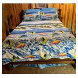 Full-Size Wooden Bed Frame w/Spindle Design