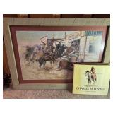 Framed Charles M. Russell Print, 1909 32x27x1