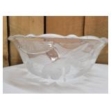 Hummingbird Frosted Crystal Bowl