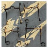 Four Vintage Rustic Metal Horse Bits