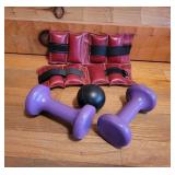 Dumbbells, Weighted Wraps, Ball