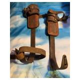 Vintage Bell System Climbers with Leather Straps