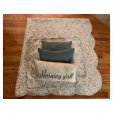 Vtg Blue Floral Bedding Set 105ï¿½ï¿½x90ï¿½ï¿½