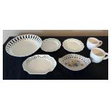 White and Floral Porcelain Items