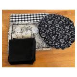 Vtg Black Fabric Table Linens