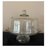 Vtg Etched Glass Cake Stand W/Dome 12ï¿½ï¿½x13ï¿½ï¿½