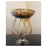 Hand-Blown Art Glass Compote Dish 9ï¿½ï¿½x11ï¿½ï¿½
