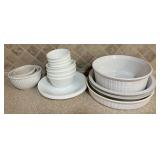 White Ceramic Bakeware and Dish Set