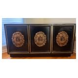 Black Credenza w Decorative Medallions 55x17x33