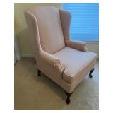 Vtg Wingback Armchair w/ Pink Upholstery 27ï¿½ï¿½x20ï¿½ï¿½