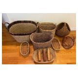 Woven Baskets, 10 Pieces
