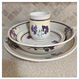 Vtg Ceramic Floral Plate and Cup Set