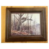 Framed Print of Wooded Bridge Scene 18ï¿½ï¿½x15ï¿½ï¿½