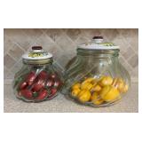 2 Glass Canisters With Lids