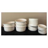 Vtg White Ceramic Ramekin Set