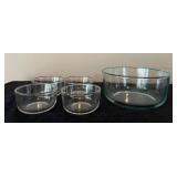 Vtg Pyrex Glass Bowls, 5-Piece Set