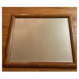 Vtg Wood-Framed Square Mirror 27ï¿½ï¿½x23ï¿½ï¿½