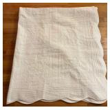 Vtg White Quilted Blanket 98ï¿½ï¿½x87ï¿½ï¿½