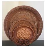 3 Woven Baskets on Metal Stand 18ï¿½ï¿½/11ï¿½ï¿½/14ï¿½ï¿½ dia.
