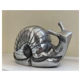 Metal Snail Figurine in Silver Finish 9ï¿½ï¿½x3ï¿½ï¿½x6ï¿½ï¿½