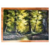 Vtg Landscape Oil Painting on Canvas 36ï¿½ï¿½x25ï¿½ï¿½