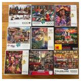18 Vtg 1000-Piece Puzzles