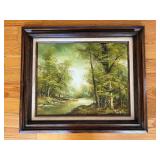 Framed Landscape Oil Painting Signed 27ï¿½ï¿½x24ï¿½ï¿½