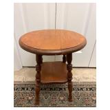 Vtg Wooden Side Table w/Shelf 15ï¿½ï¿½x8ï¿½ï¿½