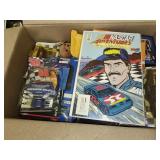 Box of Nascar Toy Cars & More