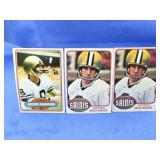 (2) 1976 Topps & (1) 1980 Topps Archie Manning Car