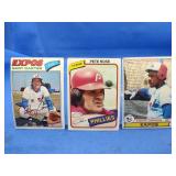 Pete Rose, Gary Card, Andre Dawson Topps Cards
