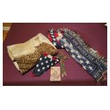 Patriotic Decor Lot with Eagle Blanket