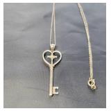 Sterling Silver Key of Faith Necklace