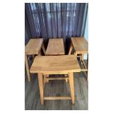 Four Wooden Stools