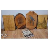Woodburned Art Plaques With Guide Book