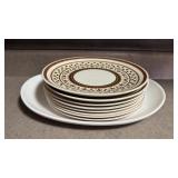 8 Royal China Plates and 1 Platter