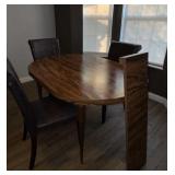 Wood Dining Table with Extension and Chairs