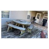 Outdoor Wooden Furniture and Grill Set