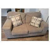 Beige Fabric Two-Seater Sofa