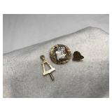 3 10K Gold Pins/Charms, 4 Grams Total