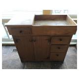 Wooden Dry Sink With Storage