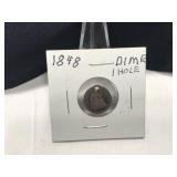 1848 Seated Liberty Dime with Hole