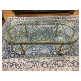 Glass and Brass Oval Center Table