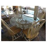 Rattan Glass Top Table with Chairs