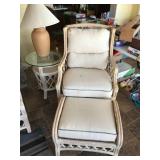 Tailwind Rattan Chair, Ottoman, Table