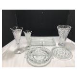 Crystal Vases and Serving Pieces Set