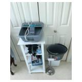 White Storage Shelf With Supplies