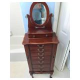 Mahogany Jewelry Armoire with Mirror