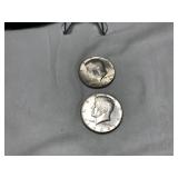2 1964 Kennedy Half Dollars